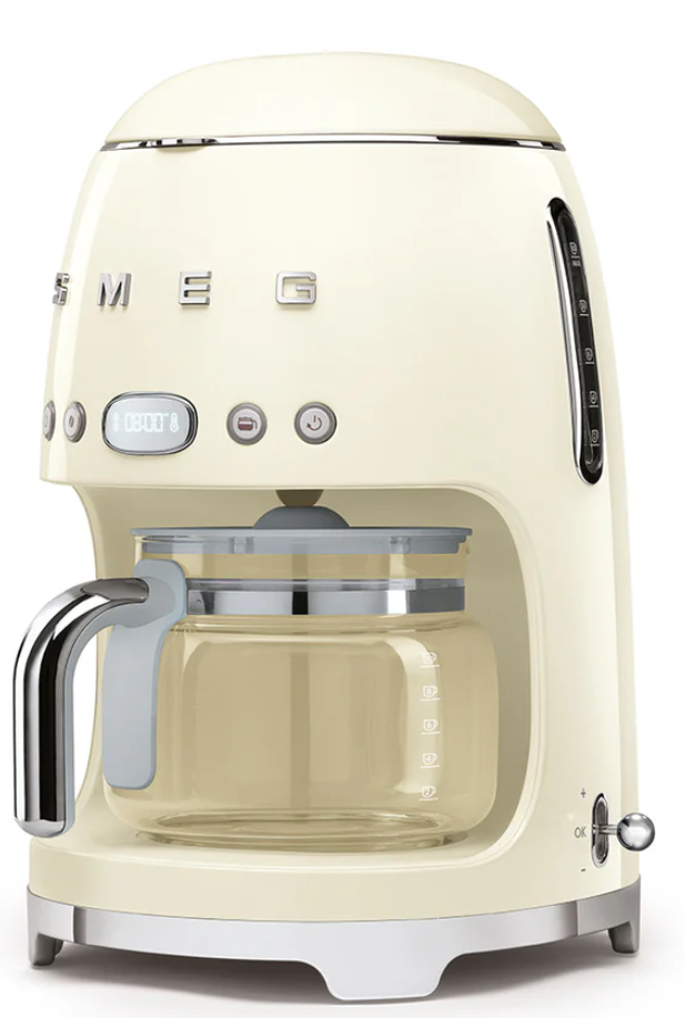 Smeg 50's Style Programmable Drip Coffee Maker - 10-Cup - Cream